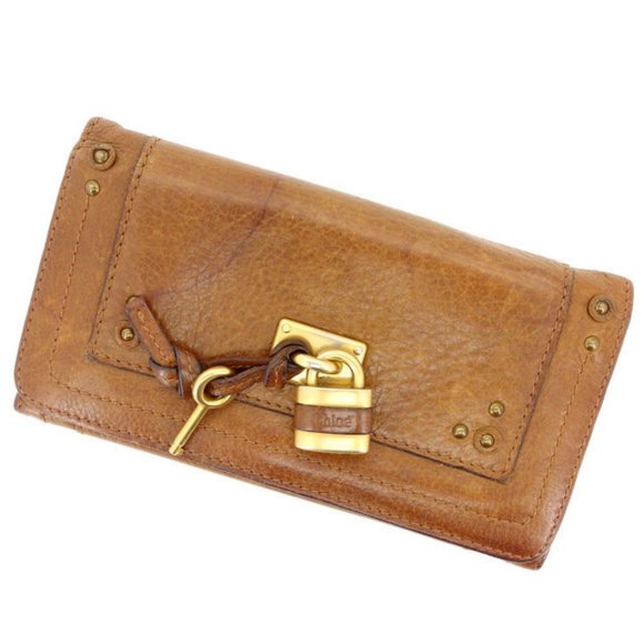 Chloe Wallet Purse Long Wallet Brown Woman Authentic Used Y591 - Picture 1 of 5